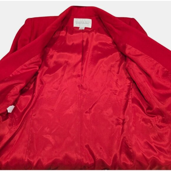 Vintage Summit Hill Red Wool Cashmere Blend Blazer Size 8 Petite Collection - Picture 4 of 7